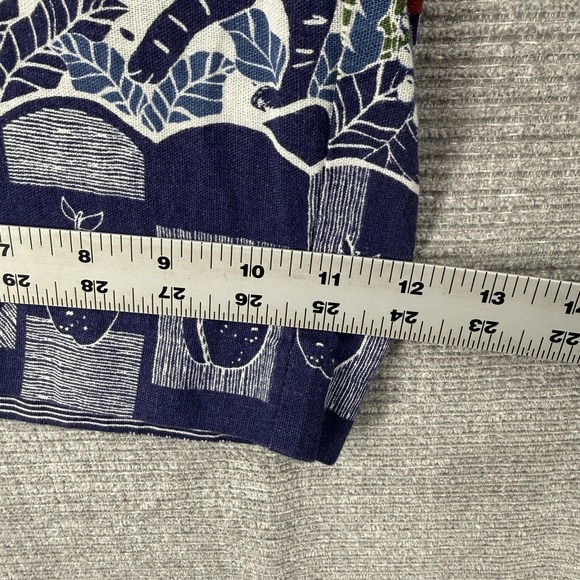 Joie Pants Womens 12 Multicolor Linen Rayon Wide Leg Crop Tropical Print Beach - Picture 7 of 12